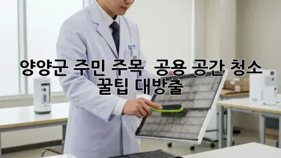 양양군 주민 주목! ✨ 공용 공간 청소 꿀팁 대방출! 🏡